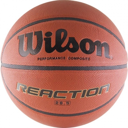 Мяч баскетбольный WILSON Reaction, размер 6, синт. кожа (полиуретан), бутиловая камера, коричневый оптом, фото 1