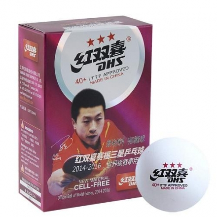 Мяч для наст. тенниса DHS 3***, пластик, ITTF Appr., упак. 6 шт оптом, фото 1