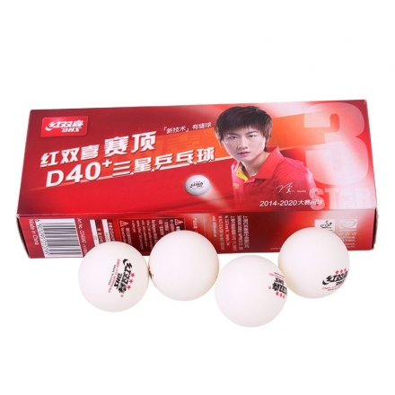Мяч для наст. тенниса DHS 3***, арт. CD40AO, диам.40+, пластик, ITTF Appr., упак. 10 шт, белый оптом, фото 1