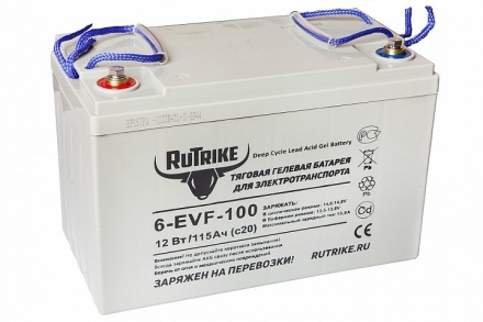 Тяговый гелевый аккумулятор RuTrike 6-EVF-100 (12V100A/H C3) оптом, фото 1