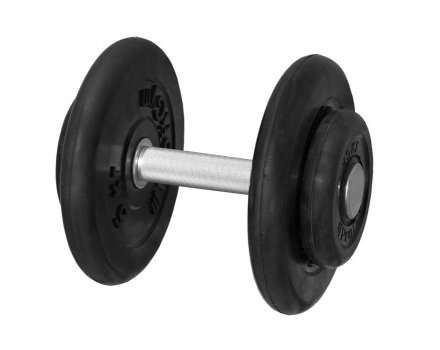 Гантель«PROFIGYM» неразборная с хромированной ручкой 13,5кг, черная ГНР-13,5 оптом, фото 1