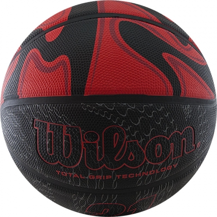 Мяч баск. WILSON 21 Series,  арт.WTB2103XB07, р.7,резина, бутил. кам.,нейлон. корд, красн-чер-сереб оптом, фото 2