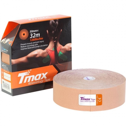 Тейп кинезиологический Tmax 32m Extra Sticky Biege (5 см x 32 м), арт. 423211, телесный оптом, фото 1