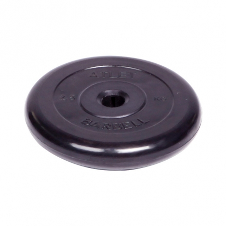 Диск обрезиненный Barbell Atlet d 31 мм чёрный 2,5 кг оптом, фото 1