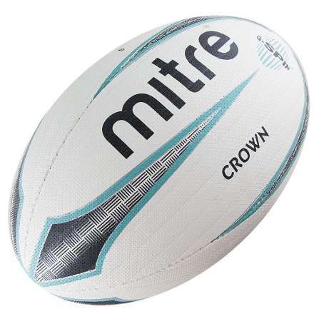 Мяч для регби матчевый &quot;MITRE Crown&quot;, р. 5, бело-черно-бирюзовый оптом, фото 1