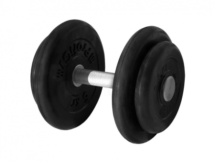 Гантель «PROFIGYM» неразборная с хромированной ручкой 16 кг, черная ГНР-16 оптом, фото 1