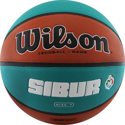Мяч баск. WILSON VTB SIBUR Gameball ECO, арт.WTB0547XBVTB, р.7, композит, бутил. кам, корич-бирюз. оптом, фото 1