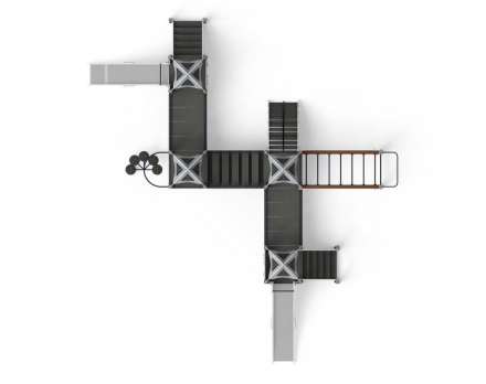Детская игровая площадка Космопорт ДИК 2.14.07-11 серый H=1200 оптом, фото 5