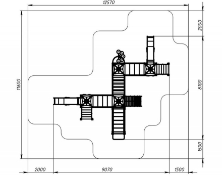 Детская игровая площадка Космопорт ДИК 2.14.07-11 серый H=1200 оптом, фото 6