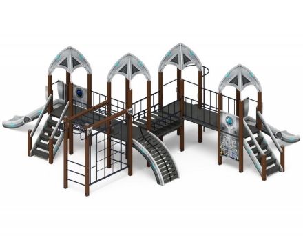 Детская игровая площадка Космопорт ДИК 2.14.07-11 серый H=1200 оптом, фото 4