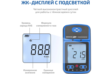 Газоанализатор МЕГЕОН (измеритель концентрации кислорода) 08201 к0000398800 оптом, фото 6