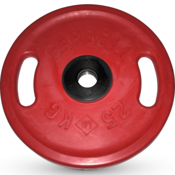 Диск BARBELL Евро-классик с ручками обрезиненный цветной, 25 кг оптом, фото 1