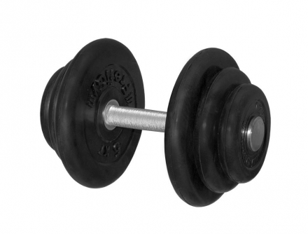 Гантель «PROFIGYM» неразборная с хромированной ручкой 18,5 кг, черная ГНР-18,5 оптом, фото 1