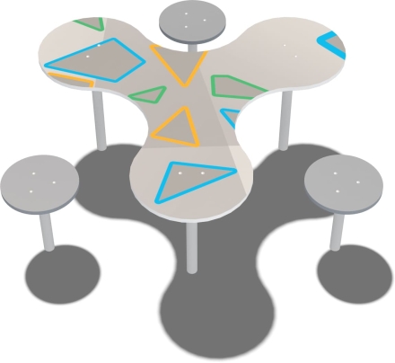 Столик с 3-мя стульями Пропеллер МД051.00 для игровой детской площадки оптом, фото 2