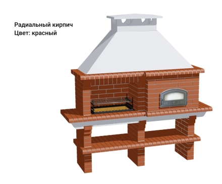 Печь Аристократ 760 Радиальный кирпич красный с коричневым оптом, фото 5