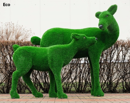 Топиари композиция олени, Мама и Малыш - газон Eco оптом, фото 1