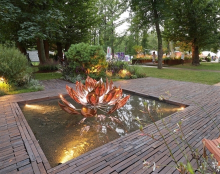 Медная скульптура Лотос Стандартный размер оптом, фото 5