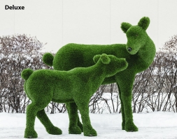 Топиари композиция олени, Мама и Малыш - газон Deluxe/Deluxe Green, фото 1