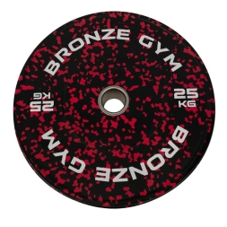 Диск бамперный BRONZE GYM камуфляж красный 25кг, фото 1