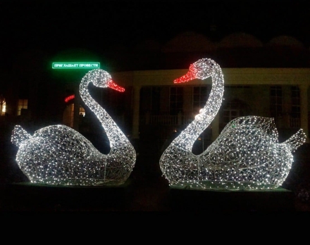 Световая композиция Лебедь и лебедушка 012 оптом, фото 1