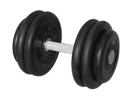 Гантель «PROFIGYM» неразборная с хромированной ручкой 26 кг, черная ГНР-26  оптом, фото 1