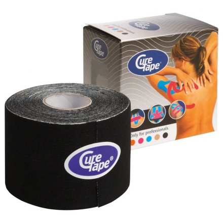 Тейп кинезиологический CureTape Black, 5 см x 5 м, арт. 160226, черный оптом, фото 1