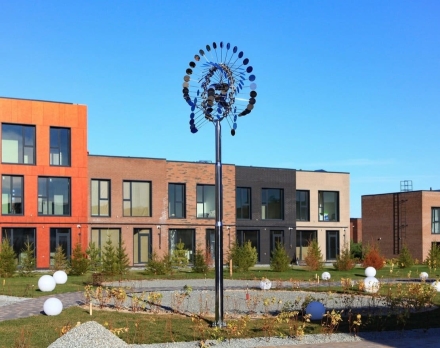 Скульптура из нержавеющей стали Бриз Малый размер, трубчатое основание из обычной стали оптом, фото 6