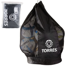 Сумка-баул для мячей "TORRES" арт.SS11069,на 15 футб.мяч,на шнурке с фиксатором, на 15 мячей, черная