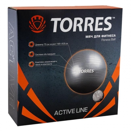 Мяч гимнастический &quot;TORRES&quot;, диам. 75 см, ДИЗАЙН 2017 года оптом, фото 2