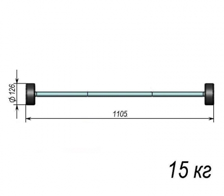 Штанга тренировочная 15кг ST580-15  оптом, фото 1