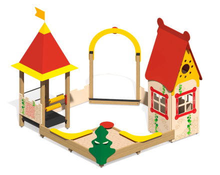 Песочный дворик Белоснежка ПС-31 без горки для детской площадки оптом, фото 2