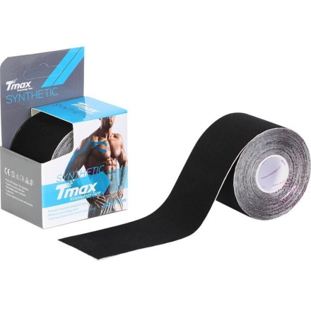 Тейп кинезиологический Tmax Synthetic Black (5 см x 5 м), арт. 423341, черный оптом, фото 1