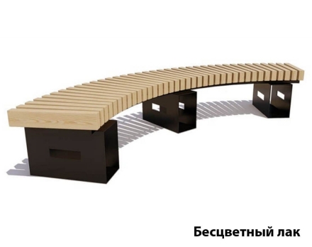 Парковая скамейка Сити, Сосна (внутренний радиус 1500 мм) Полный круг (брус 43х90 мм)  оптом, фото 1