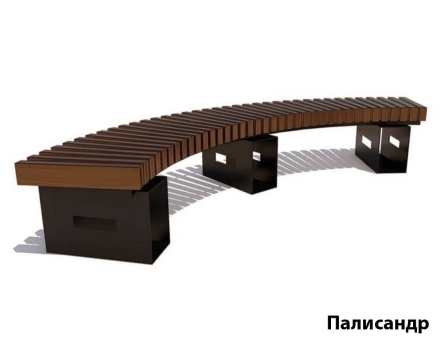 Парковая скамейка Сити, Сосна (внутренний радиус 1500 мм) Полный круг (брус 43х90 мм)  оптом, фото 2