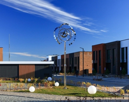 Скульптура из нержавеющей стали Бриз Малый размер, 8-гранное конусовидное основание из нержавеющей стали оптом, фото 6