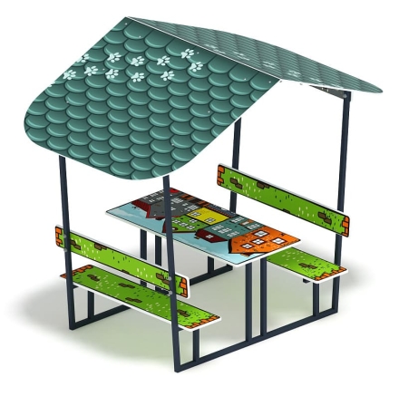 Столик детский с навесом (город) - МФ 31.01.08-05 оптом, фото 3