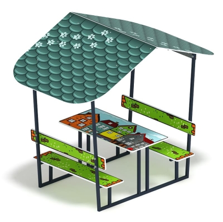 Столик детский с навесом (город) - МФ 31.01.08-05 оптом, фото 1