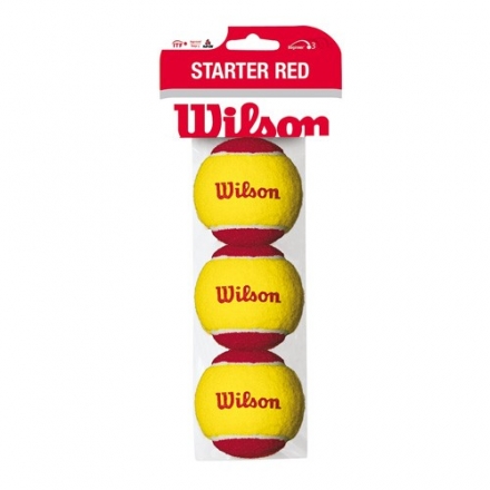 Мяч теннисный WILSON Starter Red, арт.WRT137001,уп.3 шт, фетр,нат.резина,желто-красный оптом, фото 1