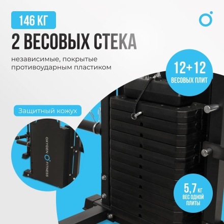 Многофункциональный силовой комплекс со встроенными весовыми стеками OXYGEN FITNESS LORRY оптом, фото 10