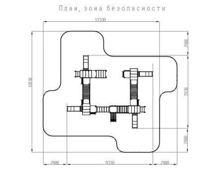 Детская игровая площадка Н 900 ДИК 1.05.01-30 оптом, фото 4