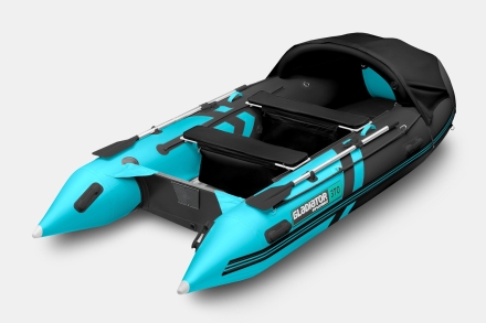 Gladiator C 370 AL ACTIVE Черно-бирюзовый моторная лодка ПВХ Алюминиевый пайол оптом, фото 2