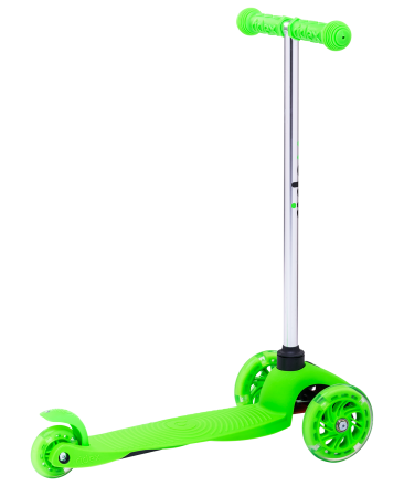Самокат 3-колесный Zippy 3D, 120/80 мм, зеленый оптом, фото 2