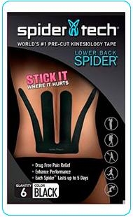 Тейп преднарезанный для нижней части спины SpiderTech, 6 шт. оптом, фото 2