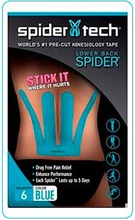 Тейп преднарезанный для нижней части спины SpiderTech, 6 шт. оптом, фото 3