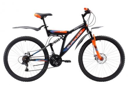 Велосипед Black One Phantom FS 26 D чёрный/оранжевый/голубой 20&quot; оптом, фото 1