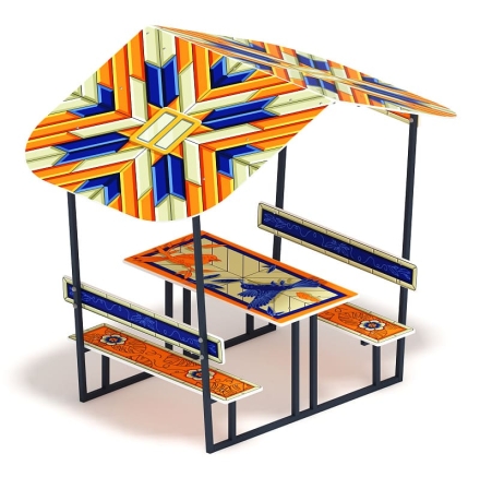 Столик детский с навесом (калейдоскоп) - МФ 31.01.08-07 оптом, фото 2