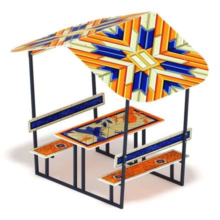Столик детский с навесом (калейдоскоп) - МФ 31.01.08-07 оптом, фото 1