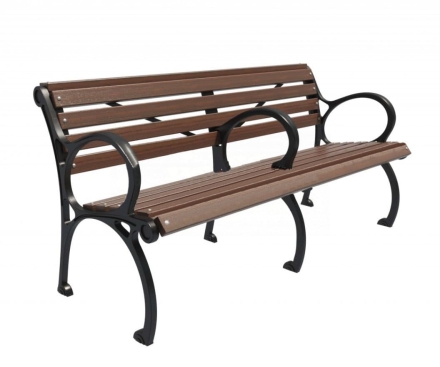 Скамейка чугунная Сеттльмент 3,0 м (3 опоры) оптом, фото 4