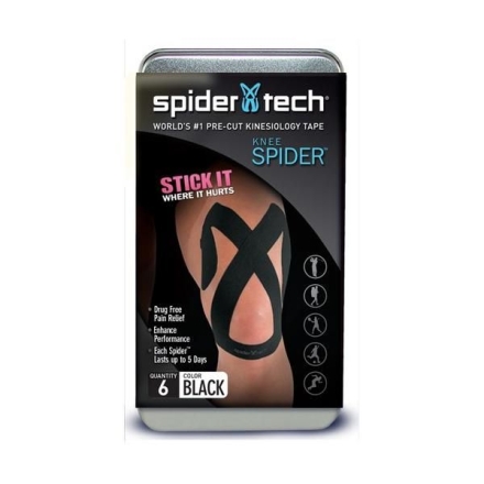Тейп преднарезанный для колена SpiderTech, 6 шт. оптом, фото 1