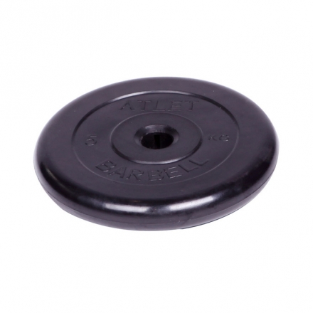 Диск обрезиненный Barbell Atlet d 31 мм чёрный 5 кг оптом, фото 1